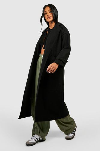 Womens Wool Look Longline Coat - - 10 - boohoo - Modalova