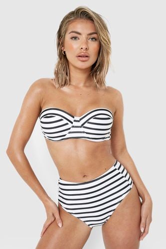 Womens Nautical Padded Underwire Bikini Top - - 6 - boohoo - Modalova