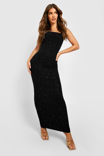 Womens Glitter Crepe Strappy Maxi Dress - - 12 - boohoo - Modalova