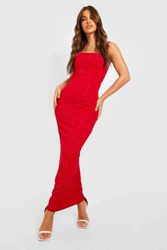 Womens Glitter Crepe Strappy Maxi Dress - - 10 - boohoo - Modalova