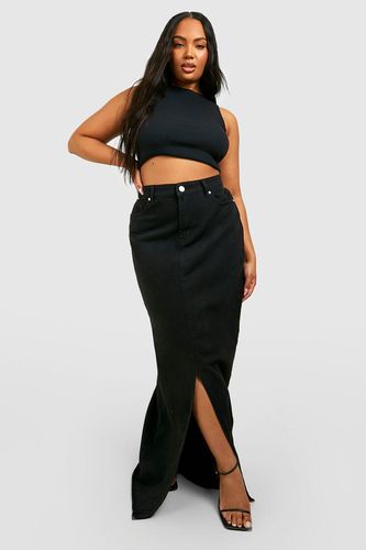 Womens Plus Denim Split Front Maxi Skirt - - 16 - boohoo - Modalova