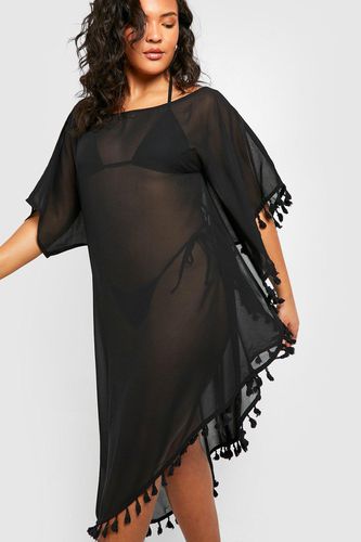 Womens Plus Tassel Asymmetric Beach Cover Up - - 22 - boohoo - Modalova