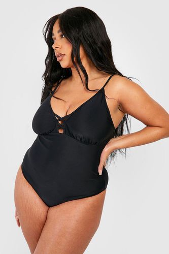 Womens Plus Lace Up Tummy Control Swimsuit - - 18 - boohoo - Modalova