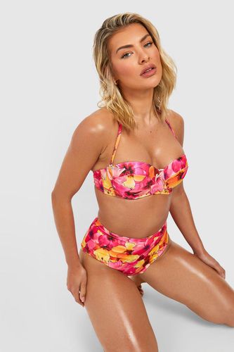 Womens Tropical Padded Underwire Bikini Top - - 10 - boohoo - Modalova