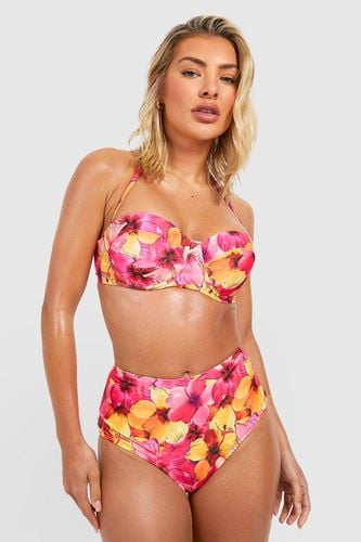 Womens Tropical High Waisted Bikini Brief - - 14 - boohoo - Modalova