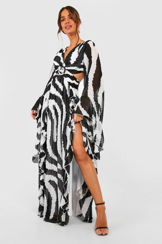 Womens Animal Chiffon Print Cut Out Maxi Dress - - 12 - boohoo - Modalova