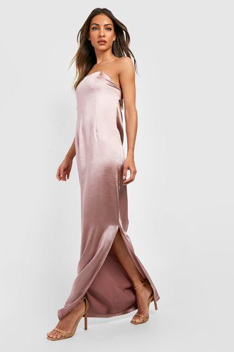 Womens Satin Bandeau Cut Out Detail Maxi Dress - - 14 - boohoo - Modalova