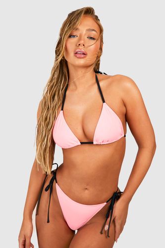 Womens Pastel Triangle Tie Side Bikini Set - - 6 - boohoo - Modalova