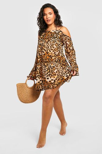 Womens Plus Beach Leopard Swing Dress - - 20 - boohoo - Modalova