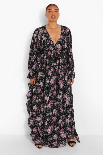 Womens Plus Woven Ditsy Floral Ruffle Maxi Dress - - 22 - boohoo - Modalova