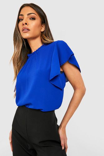 Womens Woven Frill Sleeve And Neck Blouse - - 10 - boohoo - Modalova