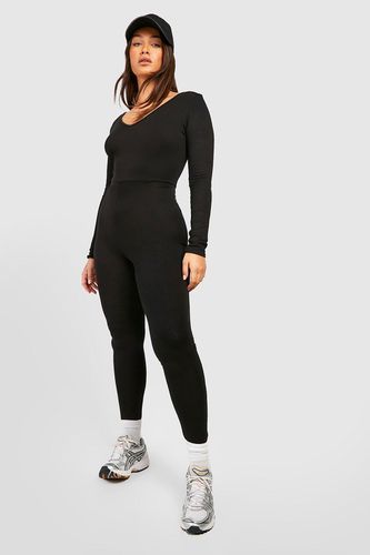 Womens Plus Basic Jersey V Neck Jumpsuit - - 22 - boohoo - Modalova