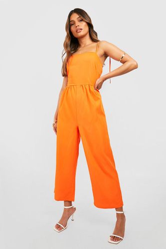 Womens Tie Detail Culotte Jumpsuit - - 10 - boohoo - Modalova