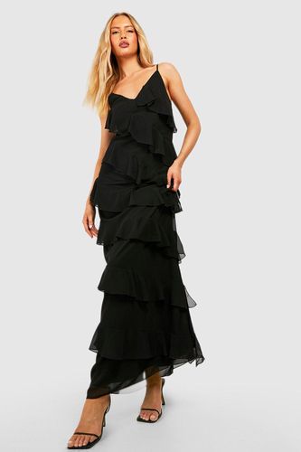Womens Tall Chiffon Ruffle Detail Maxi Dress - - 14 - boohoo - Modalova