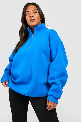 Womens Plus Oversized Half Zip Sweatshirt - - 16 - boohoo - Modalova