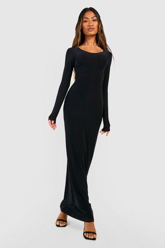 Womens Premium Heavy Weight Slinky Long Sleeve Maxi Dress - - 10 - boohoo - Modalova