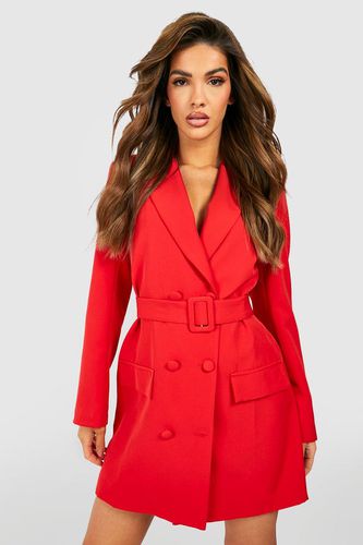 Womens Double Breasted Belted Blazer Dress - - 10 - boohoo - Modalova