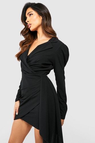 Womens Rouched Drape Detail Blazer Dress - - 14 - boohoo - Modalova