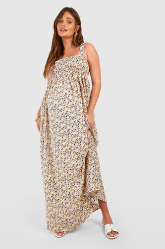 Womens Maternity Floral Shirred Maxi Dress - - 10 - boohoo - Modalova
