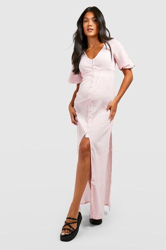 Womens Maternity Shirred Waist Beach Maxi Dress - - 12 - boohoo - Modalova
