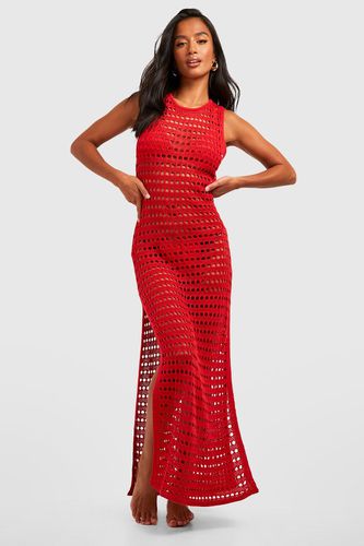 Womens Petite Crochet Maxi Beach Dress - - 12 - boohoo - Modalova