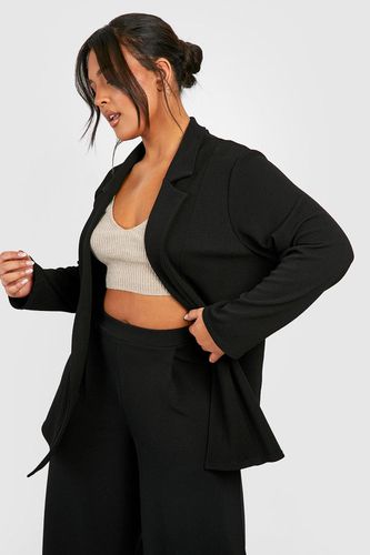 Womens Plus Basic Jersey Relaxed Fit Blazer - - 28 - boohoo - Modalova