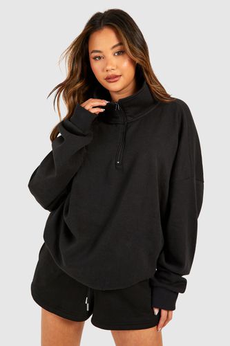 Womens Half Zip Oversized Sweatshirt - - L - boohoo - Modalova