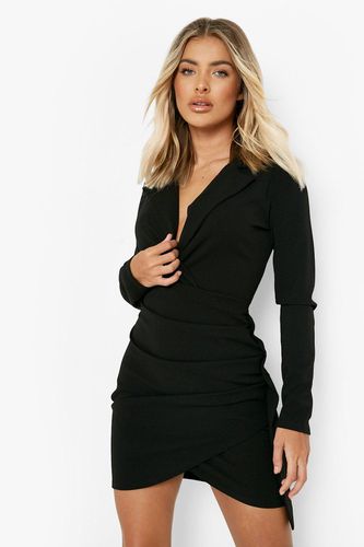 Womens Wrap Detail Fitted Blazer Dress - - 16 - boohoo - Modalova