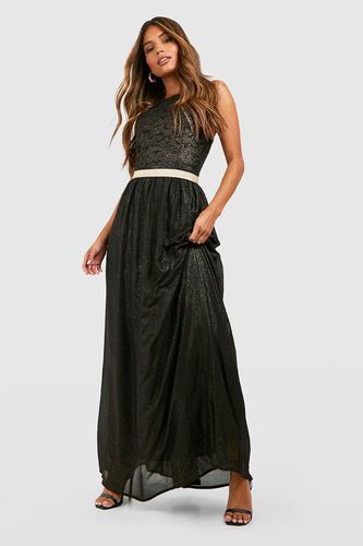 Womens Boutique Lace & Metallic Maxi Dress - - 12 - boohoo - Modalova