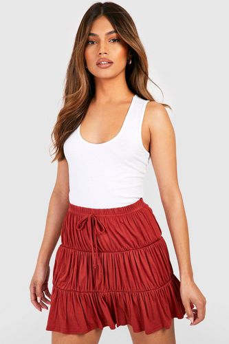 Womens Jersey Tiered Mini Skirt - - 10 - boohoo - Modalova