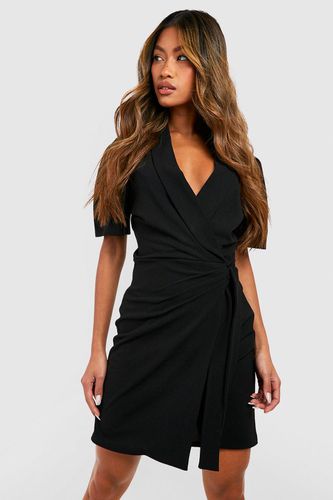 Womens Short Sleeve Side Tie Blazer Dress - - 10 - boohoo - Modalova