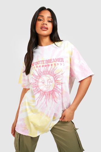 Womens Celestial Tie Dye Oversized T-shirt - - S - boohoo - Modalova