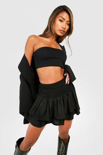 Womens Woven Shirred Rara Mini Skirt - - 12 - boohoo - Modalova