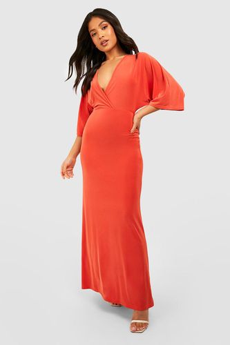 Womens Petite Slinky Bias Cut Angel Sleeve Maxi Dress - - 8 - boohoo - Modalova