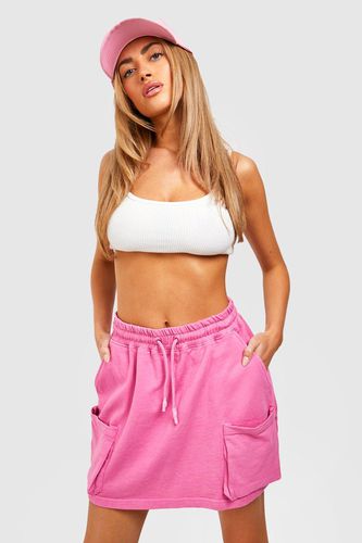 Womens Washed Cargo Pocket Mini Sweat Skirt - - M - boohoo - Modalova