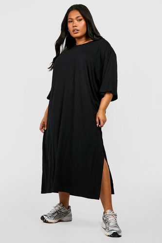 Womens Plus Jersey Split Midi T-shirt Dress - - 16 - boohoo - Modalova