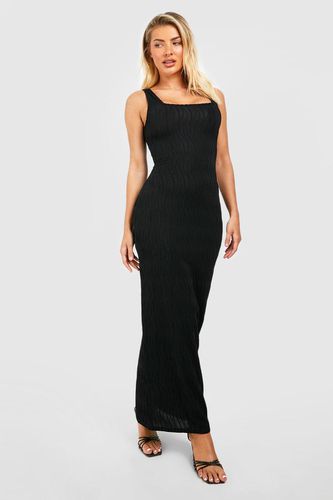 Womens Textured Wave Rib Maxi Dress - - 10 - boohoo - Modalova