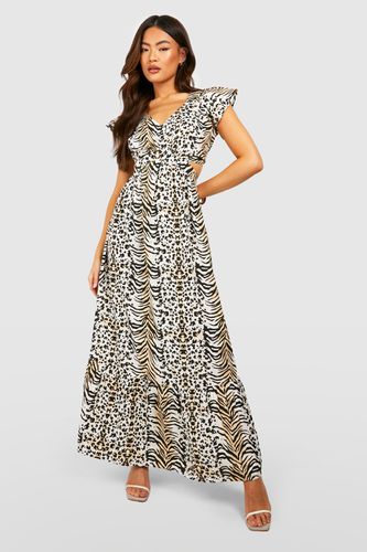 Womens Animal Print Cut Out Maxi Dress - - 10 - boohoo - Modalova