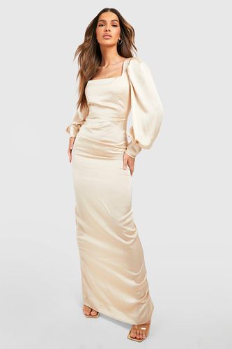 Womens Satin Blouson Sleeve Maxi Dress - - 10 - boohoo - Modalova