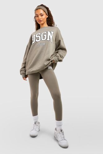 Womens Dsgn Studio Collegiate Slogan Sweatshirt Legging Tracksuit - - XL - boohoo - Modalova