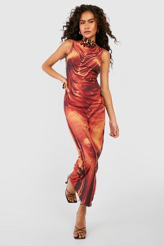 Womens Body Print Mesh Maxi Dress - - 12 - boohoo - Modalova