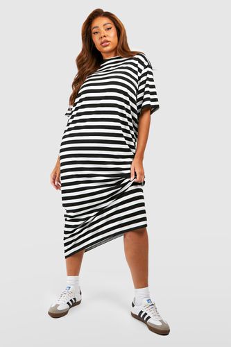 Womens Plus Stripe T-shirt Dress - - 16 - boohoo - Modalova