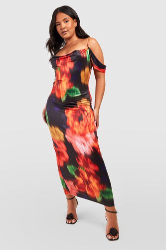 Womens Plus Slinky Floral Cold Shoulder Maxi Dress - - 18 - boohoo - Modalova