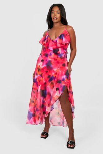 Womens Plus Floral Cold Shoulder Ruffle Maxi Dress - - 16 - boohoo - Modalova