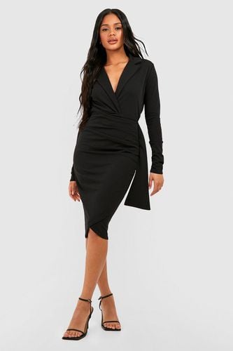 Womens Wrap Detail Fitted Blazer Midi Dress - - 12 - boohoo - Modalova