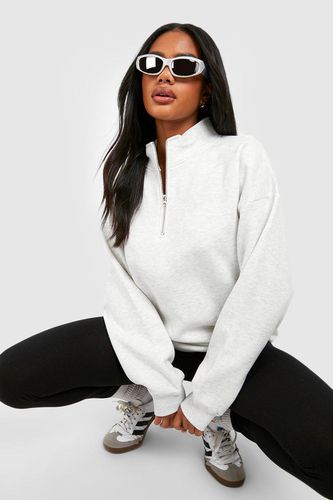 Womens Basic Oversized Half Zip Sweatshirt - - XL - boohoo - Modalova