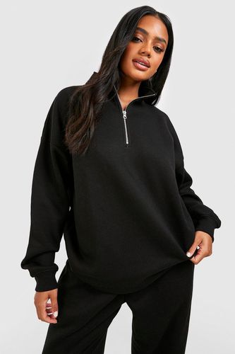 Womens Basic Oversized Half Zip Sweatshirt - - XS - boohoo - Modalova