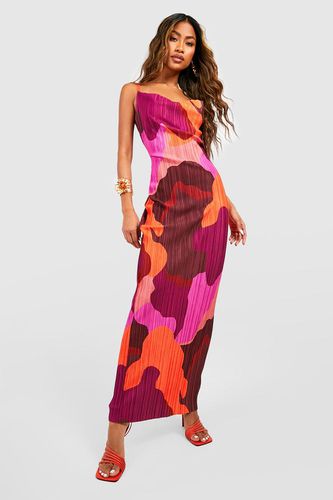 Womens Abstract Plisse Maxi Dress - - 10 - boohoo - Modalova