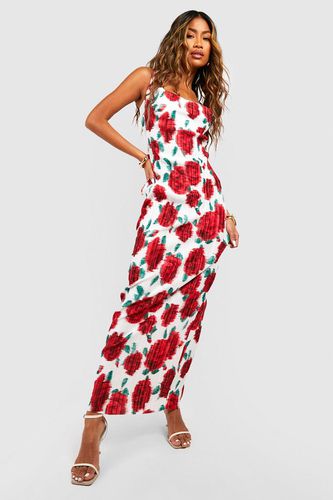 Womens Floral Plisse Maxi Dress - - 16 - boohoo - Modalova