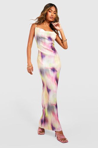 Womens Abstract Printed Plisse Maxi Dress - - 10 - boohoo - Modalova